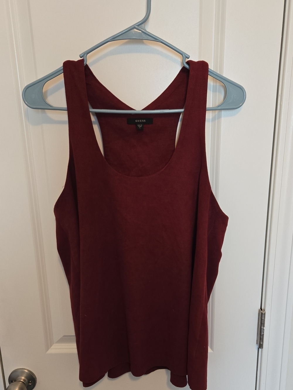Guess Burgundy Racerback Velvet Tank